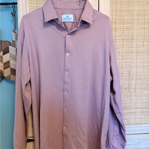 Mizzen+Main Men's Burgundy Checkered Shirt Performance Material NWOT Size Large